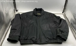 Robert Comstock Endurance Men's Black Leather Full-Zip Bomber Jacket Size 40 - Picture 1 of 10