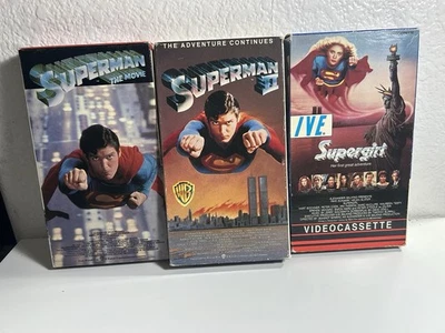 Original Release Superman And Superwoman Vintage VHS Lot (3) -READ - Image 1 of 4