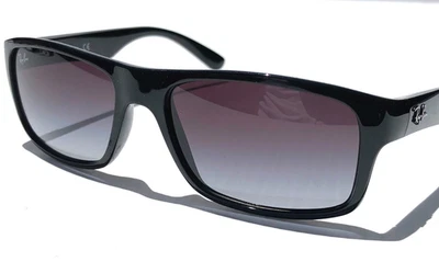 NUEVO Gafas de sol Ray Ban negro brillante gris degradado RB4205-I 601/8G Foto 1 de 4