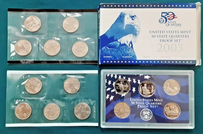 2003 State Quarter PDS Set  Proofs with BU P&D! 15 Coins!  NV NE CO ND SD! Z6 - Image 1 of 2