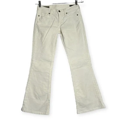 Citizens of Humanity Low Rise Flare Corduroy Pants SIZE 24 Cream Stretch - Image 1 of 4