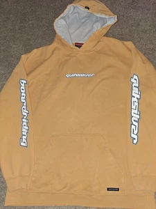 Vintage Quicksilver Hoodie  Skate Surf 90s Y2K Yellow Men's Large  - Picture 1 of 16