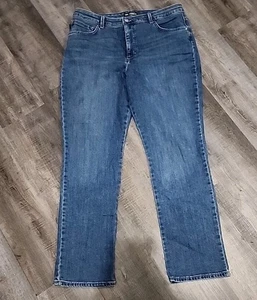 Jeans Lee Calce Clásico Para Mujer 16 Azul Medio Denim Recto Tiro Alto Elástico... - Imagen 1 de 5