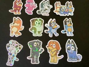 Bluey Family and Friends 12 pc Holographic Stickers - Free Shipping - Picture 1 of 8