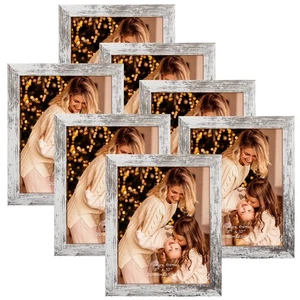 8x10 Picture Frame Set of 7, Distressd Rustic Frames Display 8 by 10 Inch Pho... - Picture 1 of 6