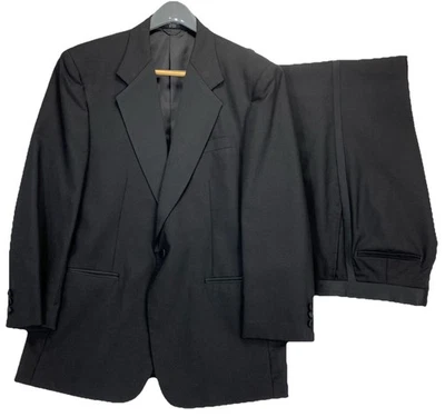 Traje de lana negro 44R 36W esmoquin etiqueta dorada Amherst & Brock de colección para hombre de hoy Foto 1 de 4