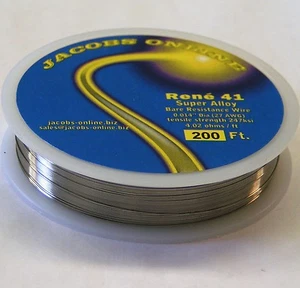 Rene 41 alambre de resistencia .014" 27ga, 200 pies, superaleación último corte de alambre caliente - Imagen 1 de 4