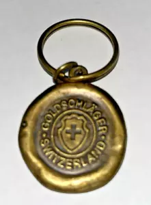 Vintage Schlüsselanhänger GOLDSCHLAGER SCHWEIZ Schlüsselring Messing Schnaps Likör - Bild 1 von 3