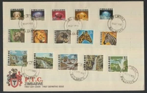 Simbabwe 1980 Dauermarken kompletter Satz auf FDC (ID:677/D3695) - Bild 1 von 1