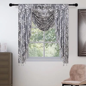 NAPEARL Swag Valance Curtain for Living Room Fancy Waterfall Valance Kitchen ... - Picture 1 of 9
