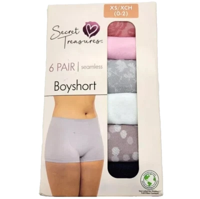 Secret сокровища женщин Boyshort трусики нижнее белье 6 пара упаковка размер XS 0-2 новый - Изображение 1 из 2