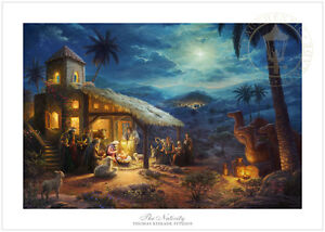 Thomas Kinkade Christmas The Nativity 12 x 18 G/P Limited Edition Paper