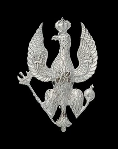 Insignia de gorra Kings Royal Hussars plateada con sello - Imagen 1 de 1