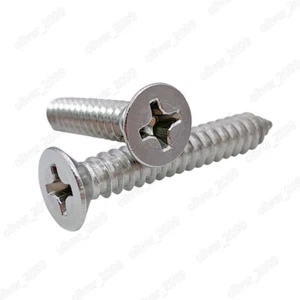 316 Stainless Steel Phillips Countersunk Self Tapping Sheet Metal Screws - Picture 1 of 7