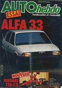 Hebdo Auto Nr.375 30.06.1983 Ferrari 126 C3 Alfa 33 - Bild 1 von 1