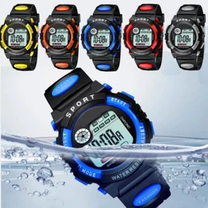 Digital LED Water Resist Sport Watch Wrist Backlit For Boys Girls Kids Unisex UK - Picture 1 of 12