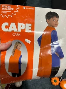 Spooky Halloween Full Size Cape Unisex 1 Size Fits Most Orange NEW! - Picture 1 of 1