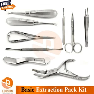 Dental Basic Extraction Kit Oral Surgery Root Elevators Rongeur Forceps - Picture 1 of 10