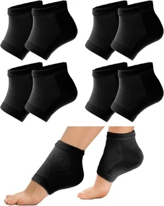 4 Pairs Moisturizing Gel Heel Socks Open Toe Socks for Dry Hard Cracked Heels - Picture 1 of 7