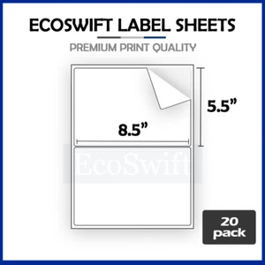 (40) 8,5 x 5,5 XL EcoSwift Versand halber Bogen selbstklebende eBay PayPal Etiketten - Bild 1 von 6