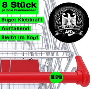 8 Pezzi Adesivi Carrello 3cm Adesivi Vinile Germania AFD Aquila Federale - Foto 1 di 2