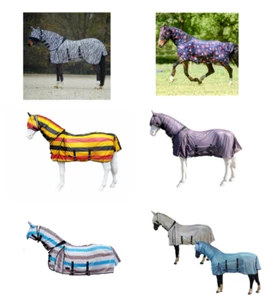 Horse Combo Fly Rug with Mask Mesh Full Neck Fly Sheet for Horses - Picture 1 of 9