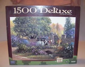 Mega Puzzles 1500 Deluxe Large Gatekeepers Cottage Jigsaw Puzzle Sealed 32x22 - Picture 1 of 3