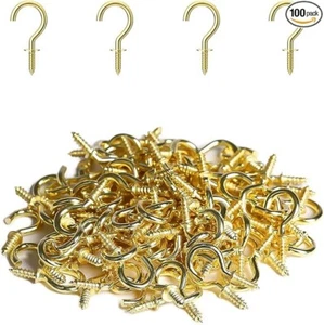 100 Pezzi Piccoli Ganci a Vite, 1/2 Pollice Oro Mini Vite in Ganci per Gioielli Tiny Met... - Foto 1 di 3