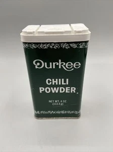 Vintage Durkee Spice Chili Powder 4 Oz Tall Tin - Picture 1 of 6