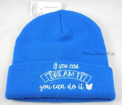 Nuevo Disney Quote You Can Dream It Do It Bordado Logo Tejido Gorro Gorra Esquí Foto 1 de 3