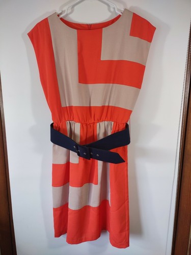 Abito tubino donna Alyx colorblock taglia 4 senza maniche con cintura zip posteriore