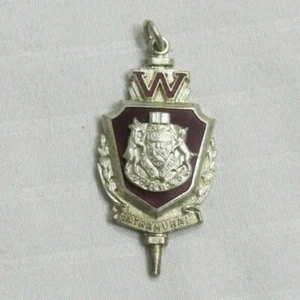 BIRKS Western University Pendant Intramural Award SILVER TONE ONTARIO MUSTANGS - Picture 1 of 4