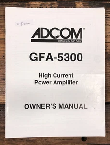 Adcom GFA-5300 Amplifier Owner / User Manual *Original* - Picture 1 of 1