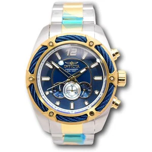 Invicta Bolt Blue Dial Men's 52mm Two-Tone Japan Chrono Watch 31473 - Picture 1 of 16