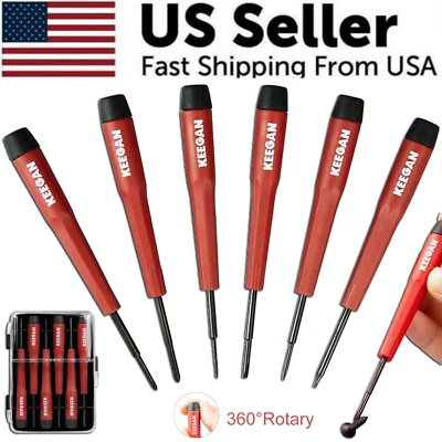 6 Piece Precision Screwdriver Tool Set Eyeglass Repair Computer Kit Magnetic Bit - Image 1 of 4