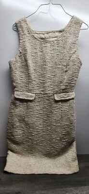 Vestido Love21 Talla Pequeña Mujer Tweed Negocios Cóctel Beige/Dorado Foto 1 de 4