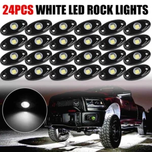 White 24Pods LED Rock Lights For Jeep Offroad Boat Truck UTV ATV Underbody TOS - Picture 1 of 10