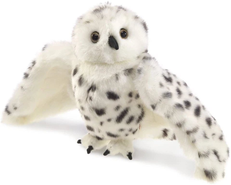 Folkmanis Snowy Owl Plush Hand Puppet Rotating Head 22 Inch Baby Einstein Hedwig