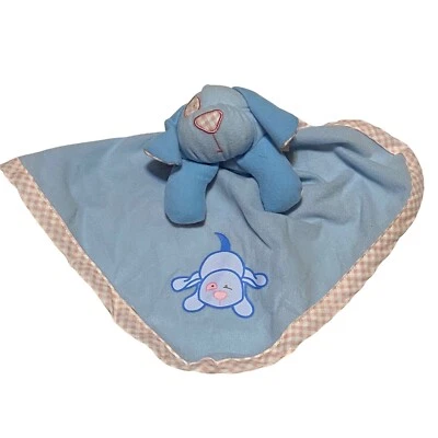 Мягкое плюшевое милое защитное одеяло для синего щенка собаки розовая клетчатая отделка - Изображение 1 из 4