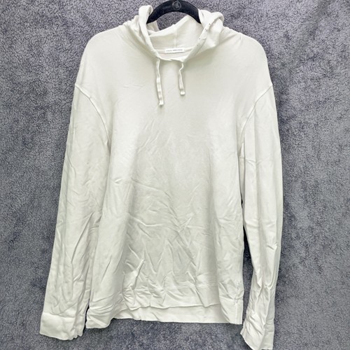 OFF WHITE Felpa con cappuccio oversize oversize James Perse taglia 2 crema avorio media tagliata pullover