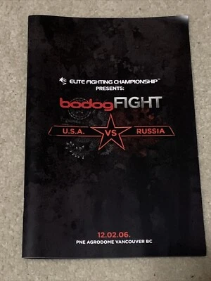 BODOG FIGHT USA v RUSSIA 2006 Program ELITE FC MMA PRIDE Gracie Sonnen Silva gfl - Image 1 of 4