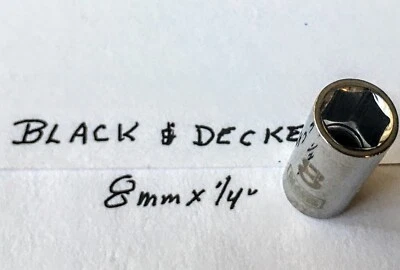 Black & Decker 8 mm x 1/4"  Dr Standard Socket 6 Point Free USA Shipping - Image 1 of 3