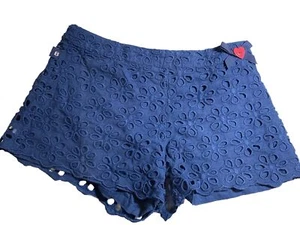 bóboli blue eyelet floral pattern cotton girls shorts size extra small - Picture 1 of 3