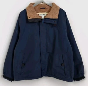 LL BEAN GORE-TEX Polartec Thinsulate Sherpa Fleece Lined Mens Navy Jacket Large - Picture 1 of 8