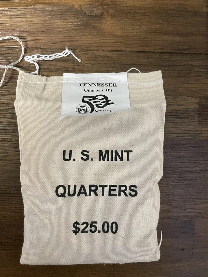 2002 P Tennessee State Quarter Original Mint Sewn Bag 100 coins - Image 1 of 1