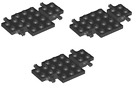 Lego City 3 Schwarze Chassis Fahrgestelle Vehicle, Base 4 X 7 X 2/3 - 2441 68556