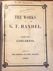 Le opere di G. F. HANDEL parte XXI CONCERTI - La società commerciale tedesca - HB - Foto 1 di 12