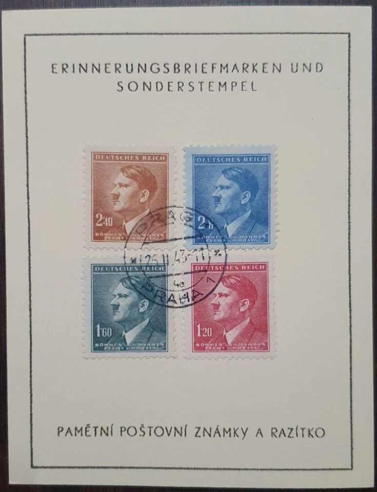 Bohemia Moravia Occupation Adolf Hitler German Nazi History World War 1943 Card - Image 1 of 1