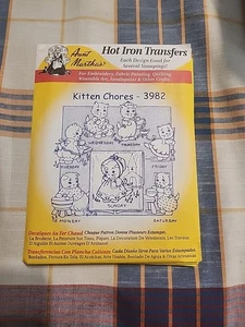 Tante Martha's Hot Iron Transfers 3982 Kittem Chores Vintage - Bild 1 von 1