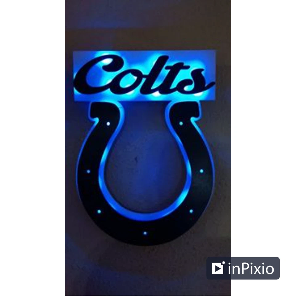 Letrero iluminado 3D - Letrero de bar Man Cave Indianapolis Colts Foto 1 de 2